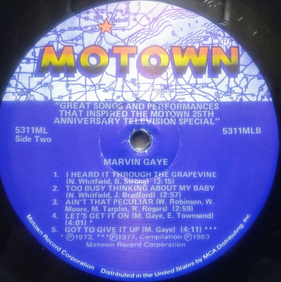 【LP Soul】Marvin Gaye「Great Songs And Performances That Inspired The Motown 25th Anniversary T.V. Special」US盤 What's Going On _Side1