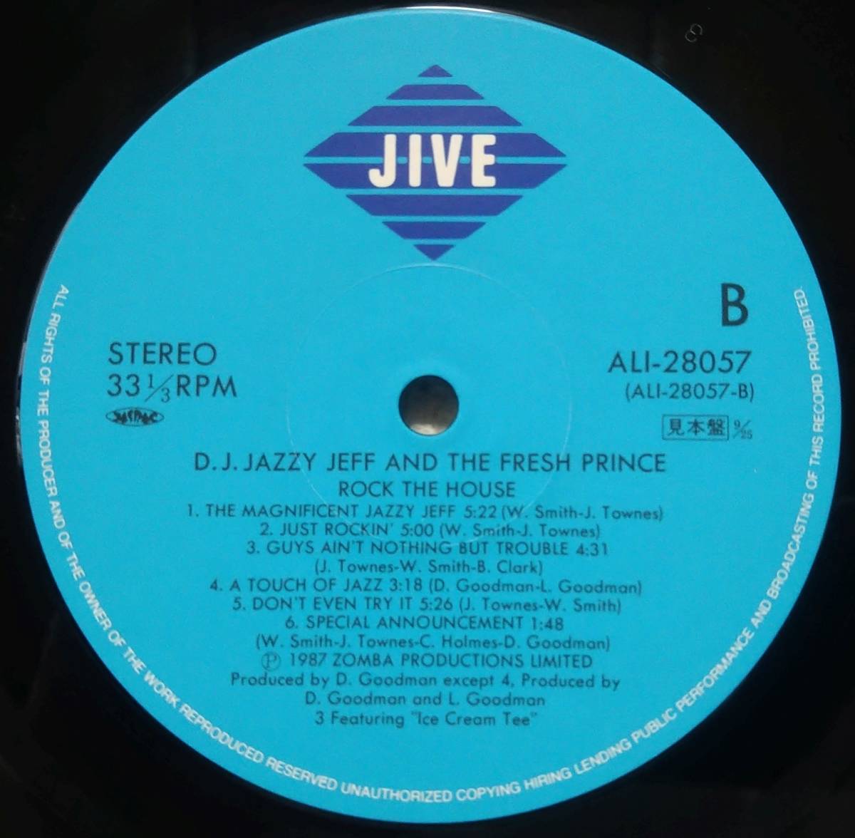【LP Hip-hop】DJ Jazzy Jeff And The Fresh Prince「Rock The House」Promo JPN盤_Side2