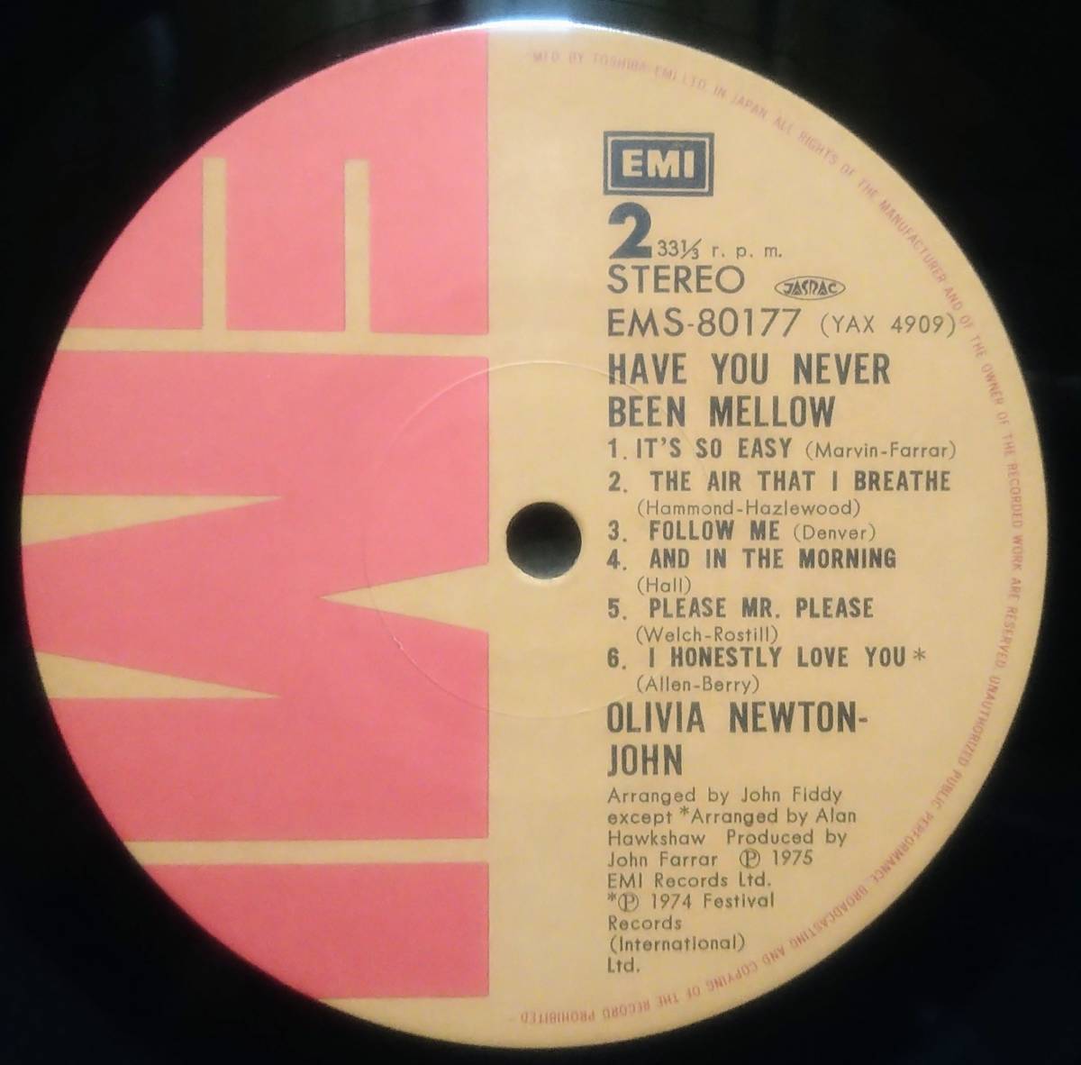 【LP 洋Pop】Olivia Newton-John「Have You Never Been Mellow」JPN盤_Side2