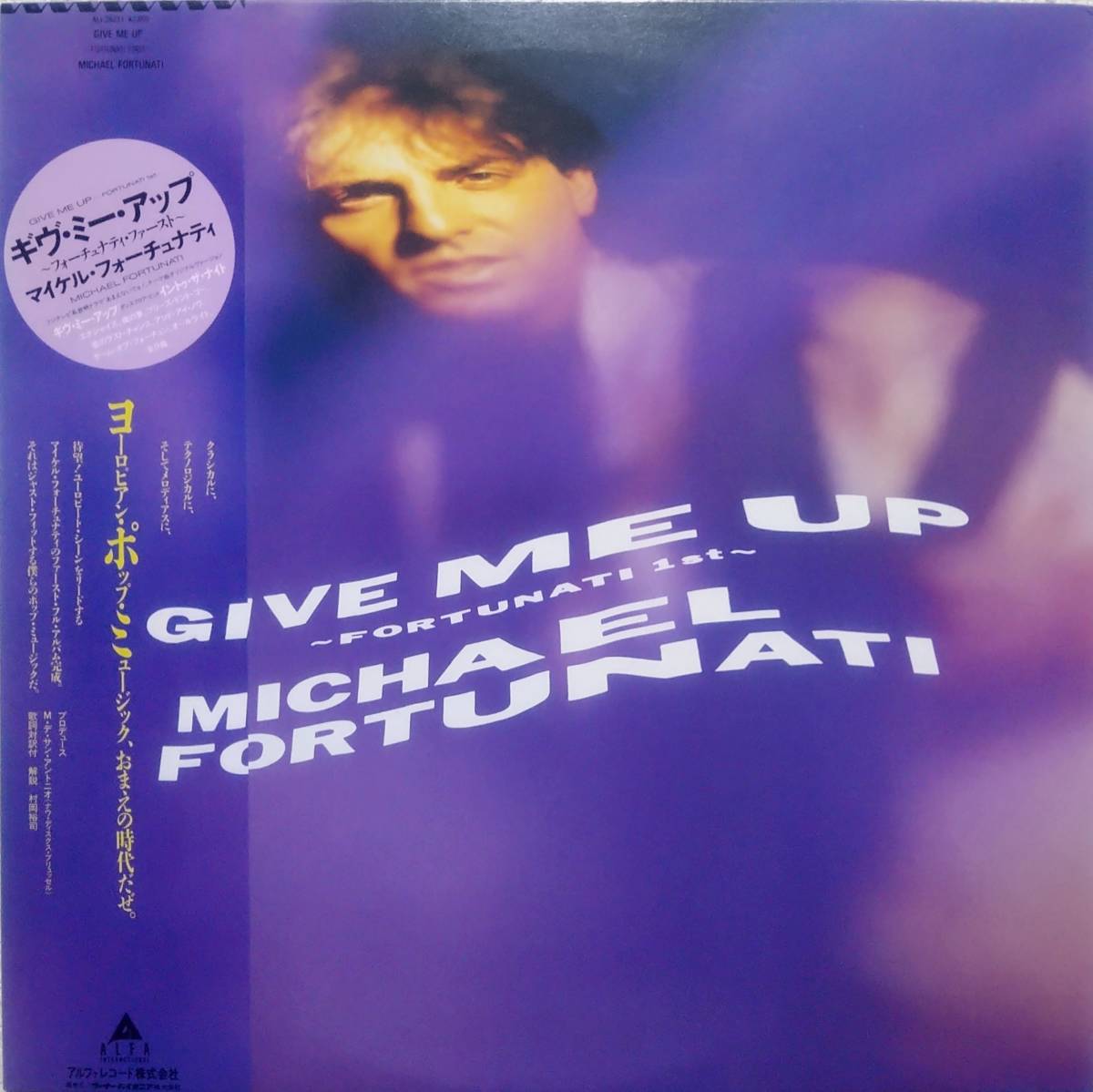 【LP Euro Beat】Michael Fortunati「Give Me Up」JPN盤 Into The Night 他 収録！の画像1