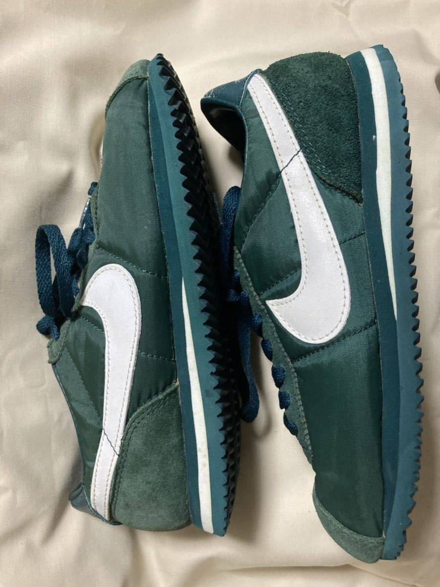 90s NIKE CORTEZ ナイキ コルテッツ US7 ビンテージ オールド スニーカー グリーン ジャンク　観賞用_画像5