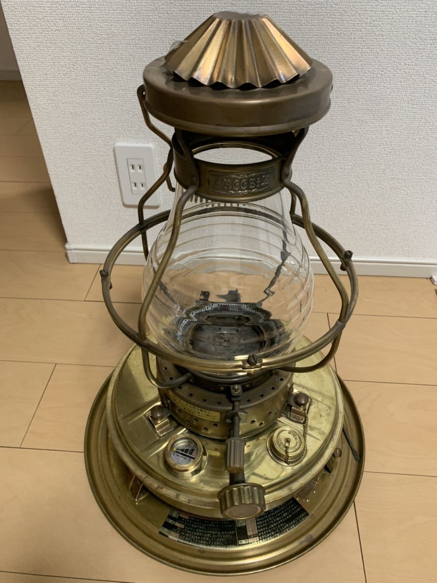 日本船燈 ニッセン 自然通気形開放式 石油ストーブ ゴールドフレーム レトロ アンティーク 当時物 中古 ジャンク 長期保管