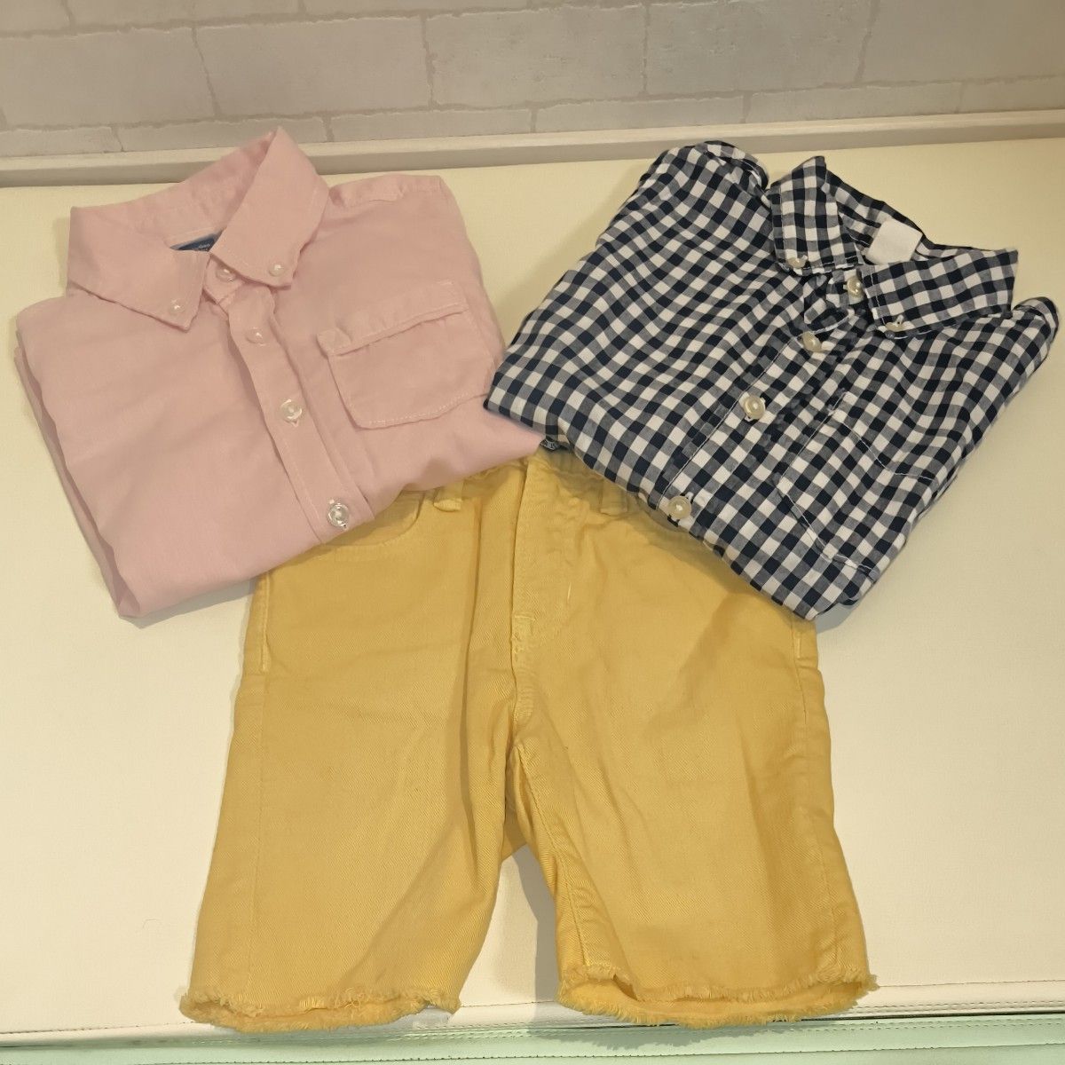 baby GAP ベビー ギャップ 長袖シャツ 長袖 チェック シャツ パンツ ピンク イエロー ネイビー まとめ売り