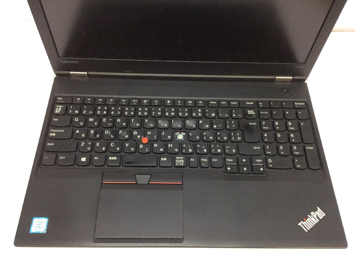 ジャンク/ LENOVO 20J9A0SUJP ThinkPad L570 Intel Core i3-7100U メモリ8.19GB NVME256.06GB 【G19482】_キーボードにテカリ、破損があります