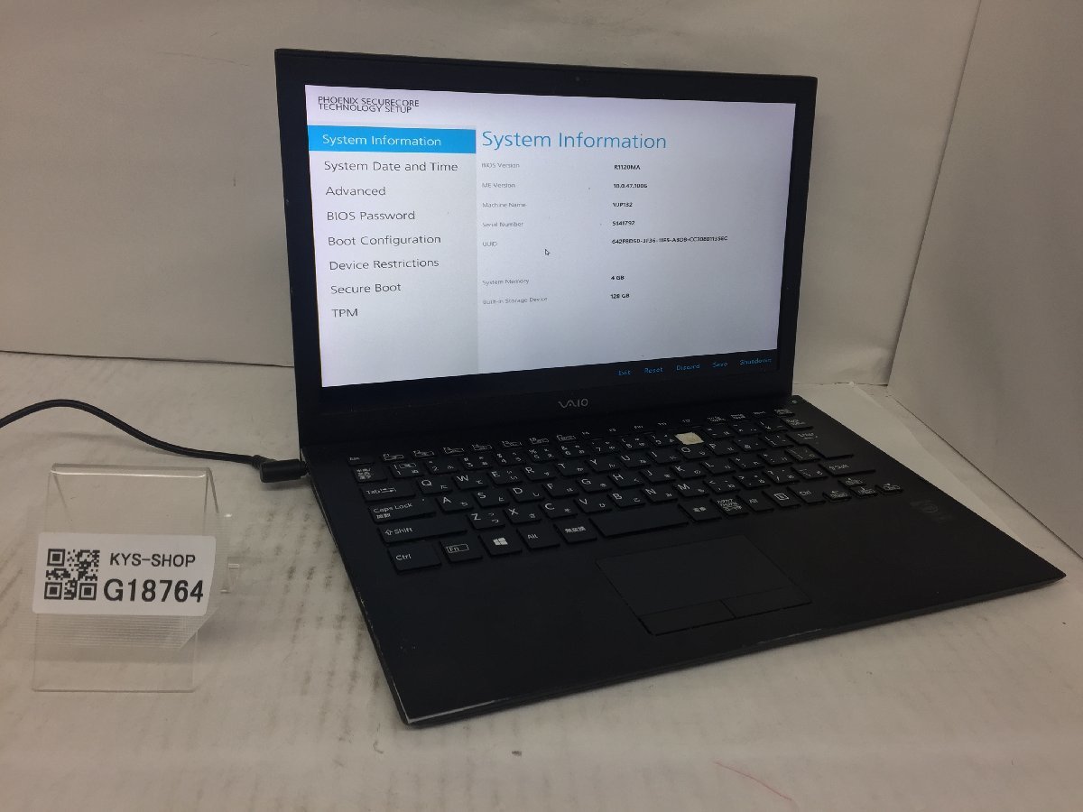 ジャンク/ VAIO VJP132 Intel Core i3-5005U メモリ4.1GB SSD128.03GB 【G18764】_画像1