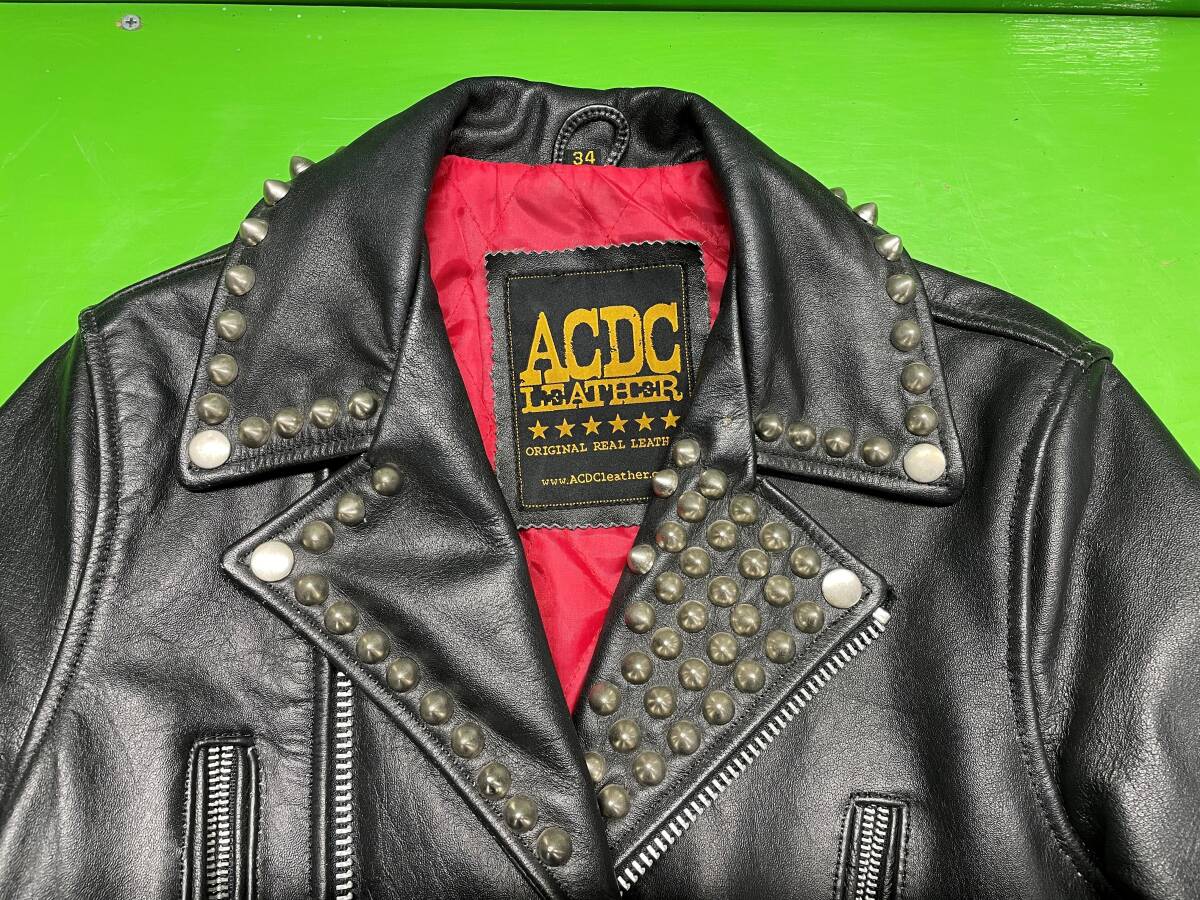 ■ACDC LEATHER■ダブルライダースジャケット　レザージャケット 革ジャン　バイクウェア　アメリカン　パンクロック　_画像2