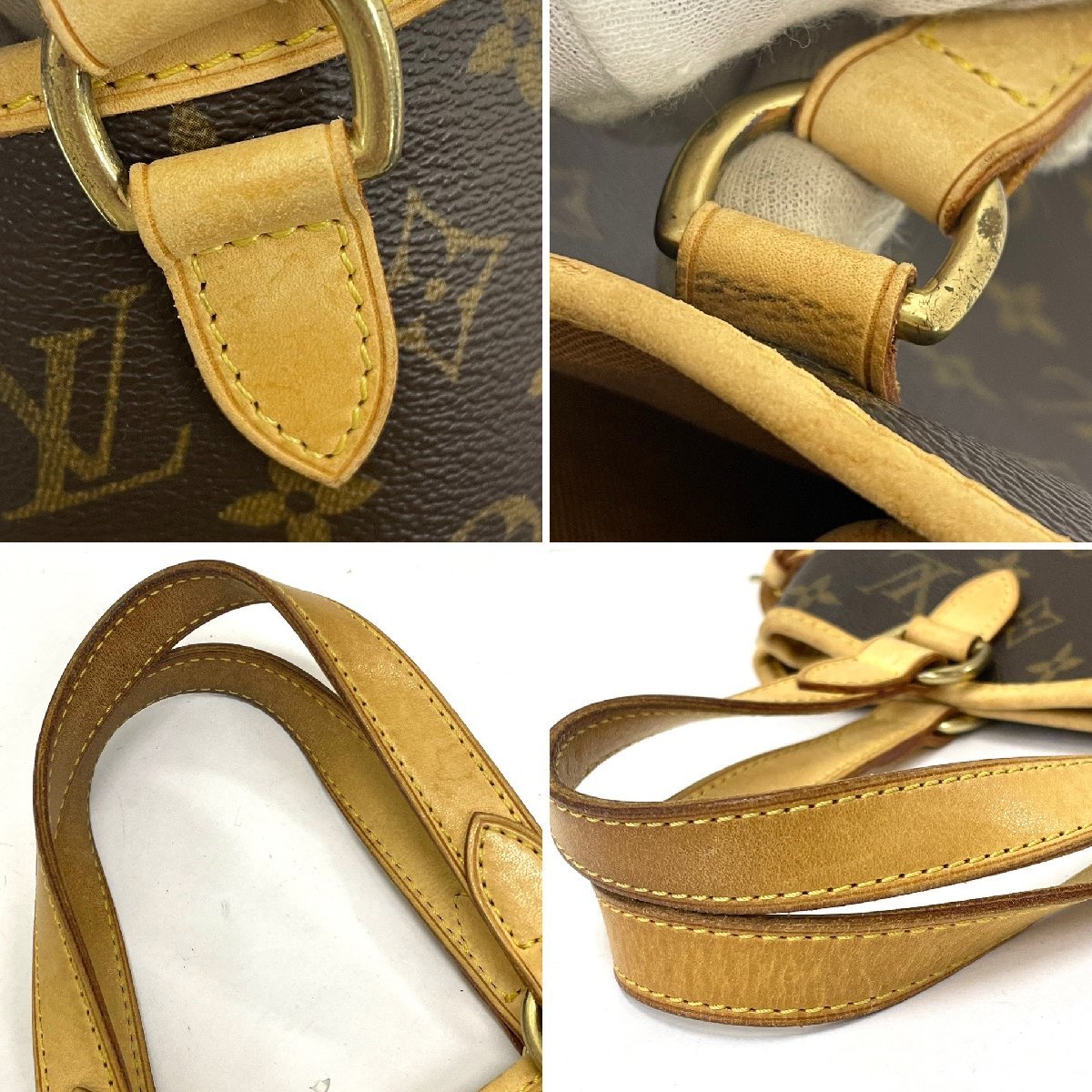 ◆ルイ ヴィトン LOUIS VUITTON◆モノグラム バティニョール M51156 トートバッグ ハンドバッグ ブラウン レザー レディース_シミ汚れや黒ずみ、レザー剥げや皺、傷擦れ