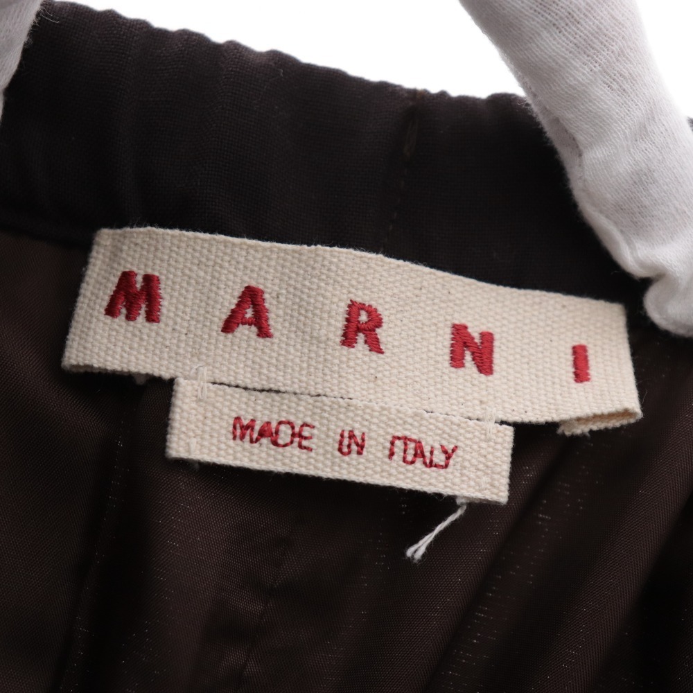 ■ マルニ プリーツワイドパンツ PAMA0348U0 キュロット イタリア製 ボトムス レディース 40 ブラウンの画像7
