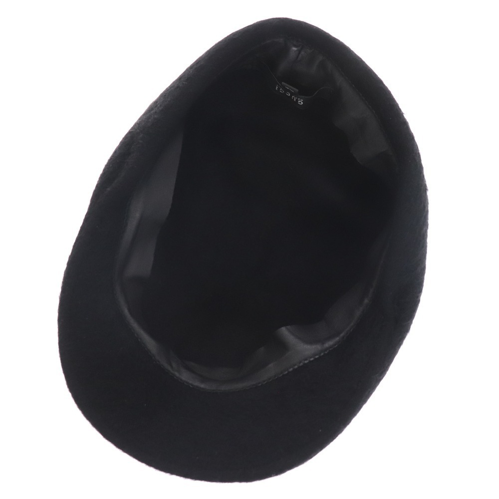 ■ GUCCI グッチ ベレー帽 ウール キャップ 帽子 メンズ XL ブラック_画像5