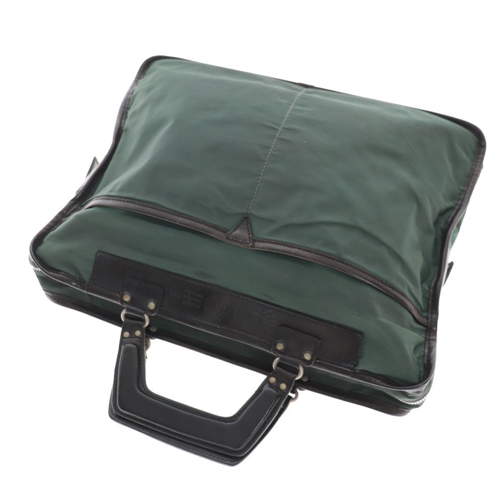 ■ フェリージ ビジネスバッグ ブリーフケース 0053 ナイロン レザー イタリア製 カバン メンズ グリーン 保存袋付き_画像3