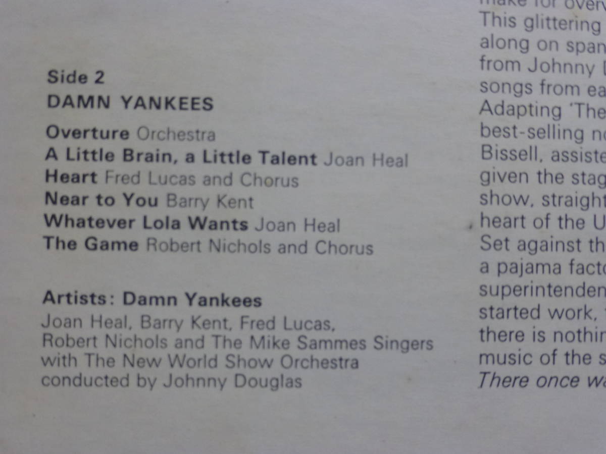 【LP】パジャマ・ゲーム ダＭ・ヤンキーズ PAJAMA GAME DAMN YANKEES JOHNNY DOUGLAS UK盤 EX / EX+ ミュージカル_画像4