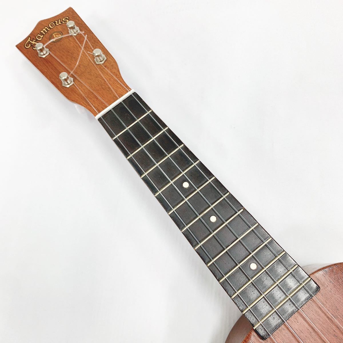 音出しOK Famous ukulele ウクレレ FU-120 弦楽器 全長約53cm 弦・ハードケース付き R阿0109☆_画像5