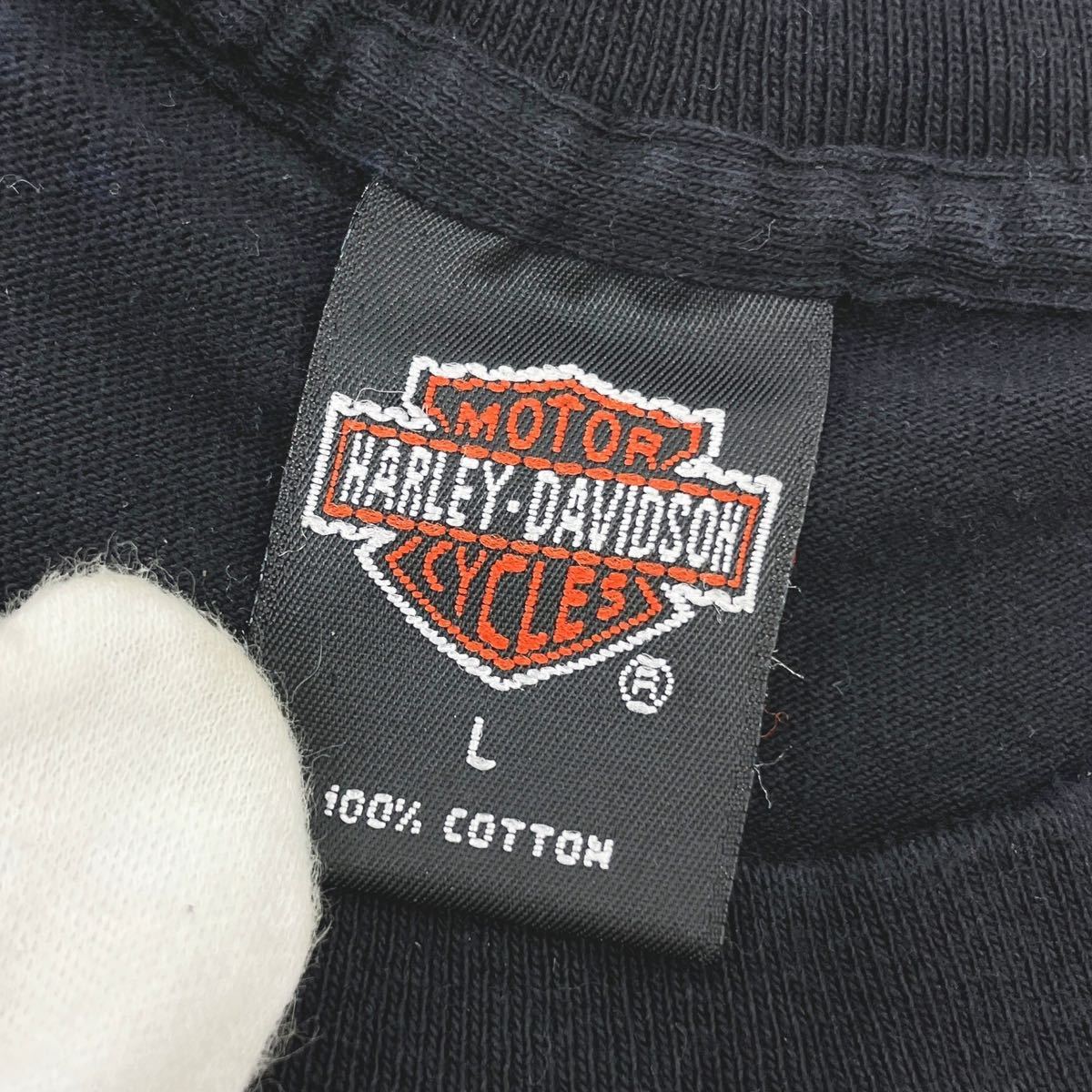 HARLEY DAVIDSON ハーレーダビッドソン Tシャツ サイズL イーグル パシフィック ホノルル ハワイ ブラック 黒 R店0116〇_画像6