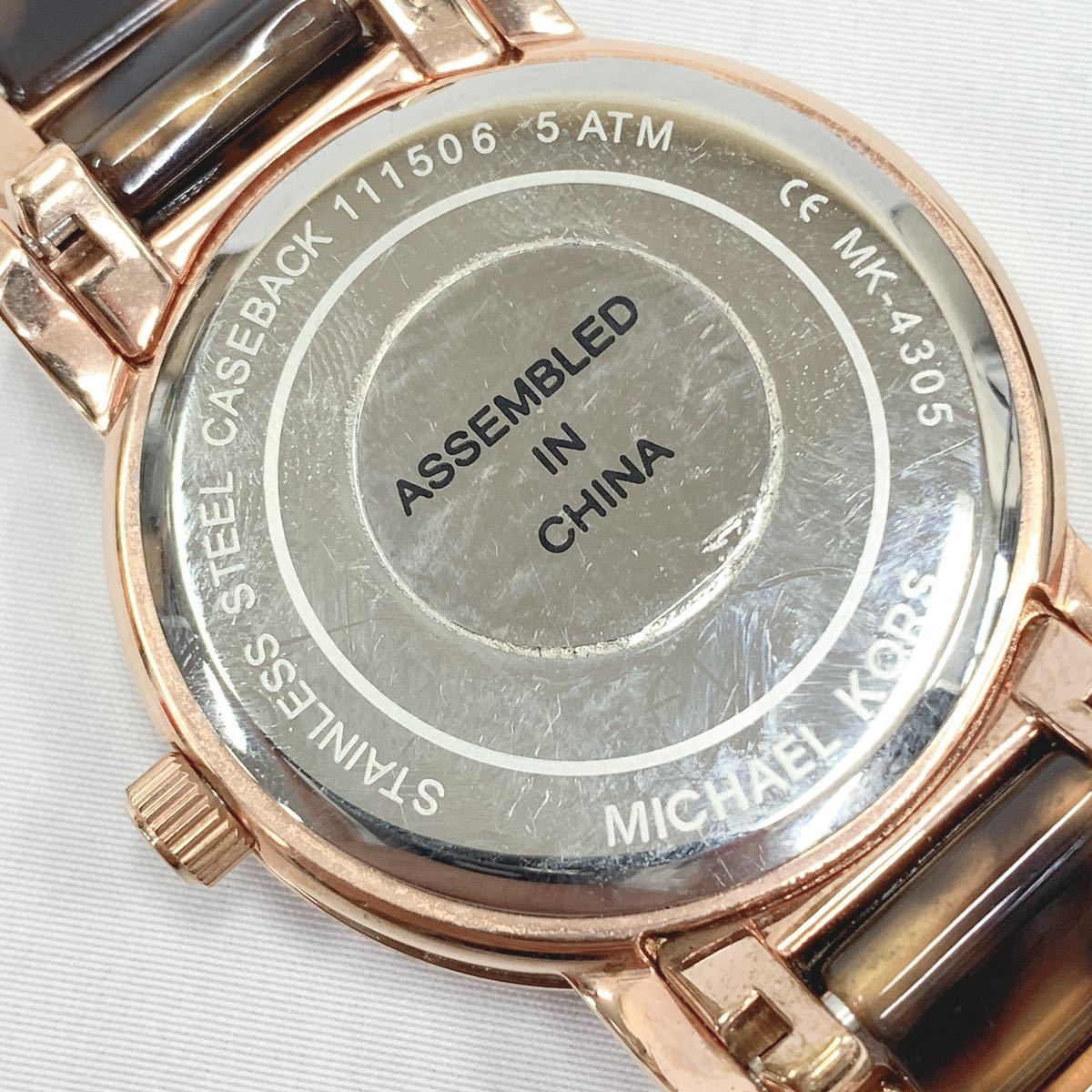 MICHAEL KORS マイケルコース MK-4305 クオーツ レディース腕時計 ロゴ文字盤 MK ゴールド系 べっ甲風ベルト R店0127☆_画像7