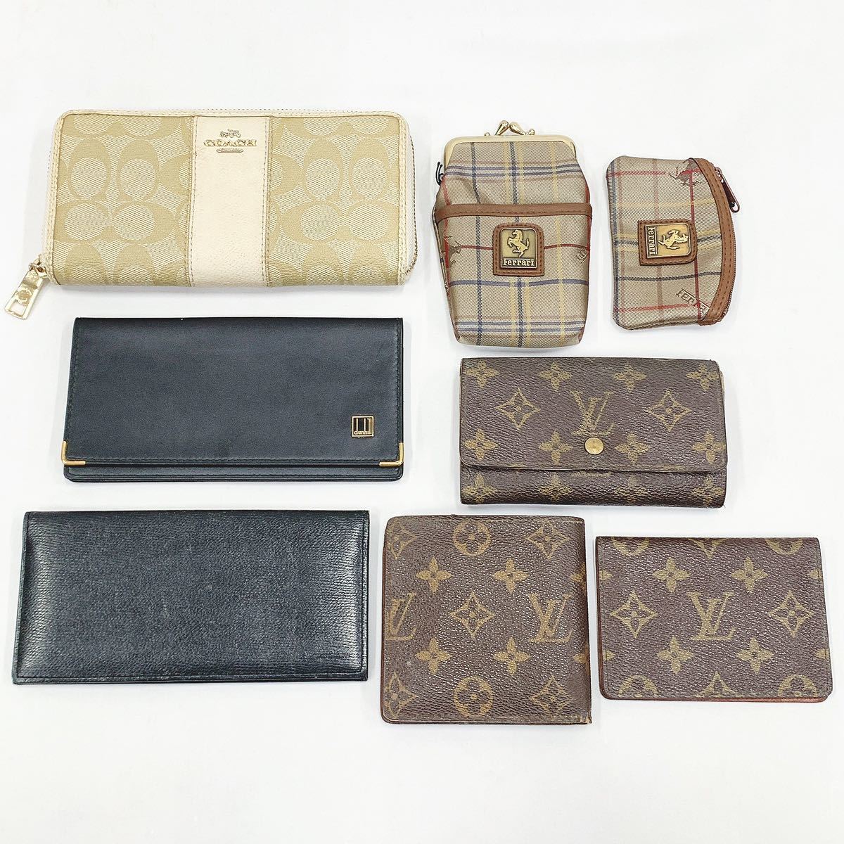 ブランド 財布 8点 まとめて LOUIS VUITTON ルイヴィトン/coach コーチ/フェラーリ 他 サイフ ウォレット モノグラム R店0207☆_画像1