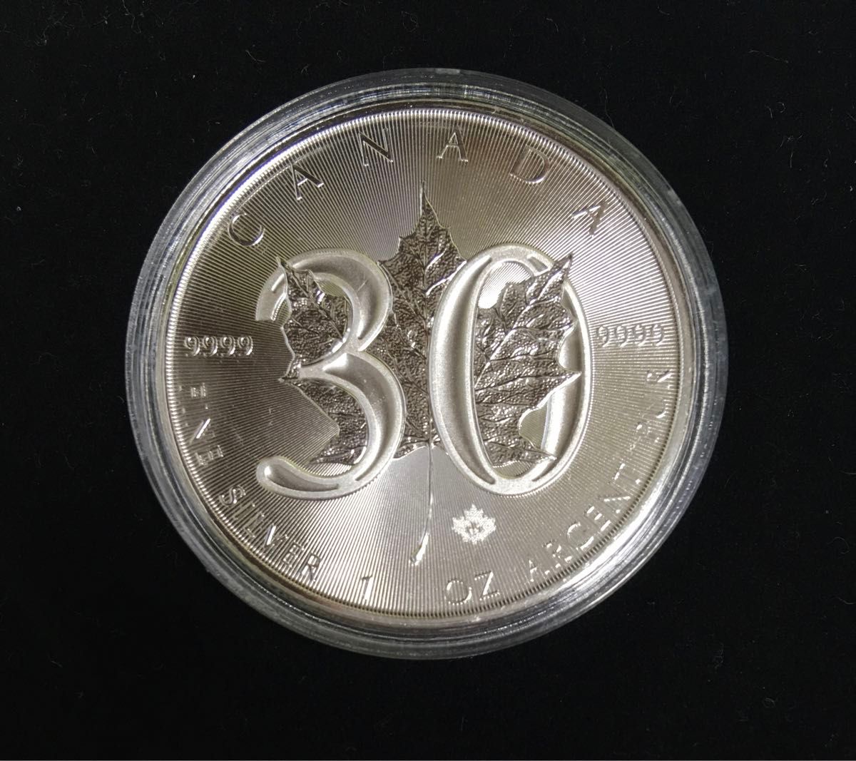 【希少】30周年記念　メイプルリーフ銀貨　1オンス　純銀