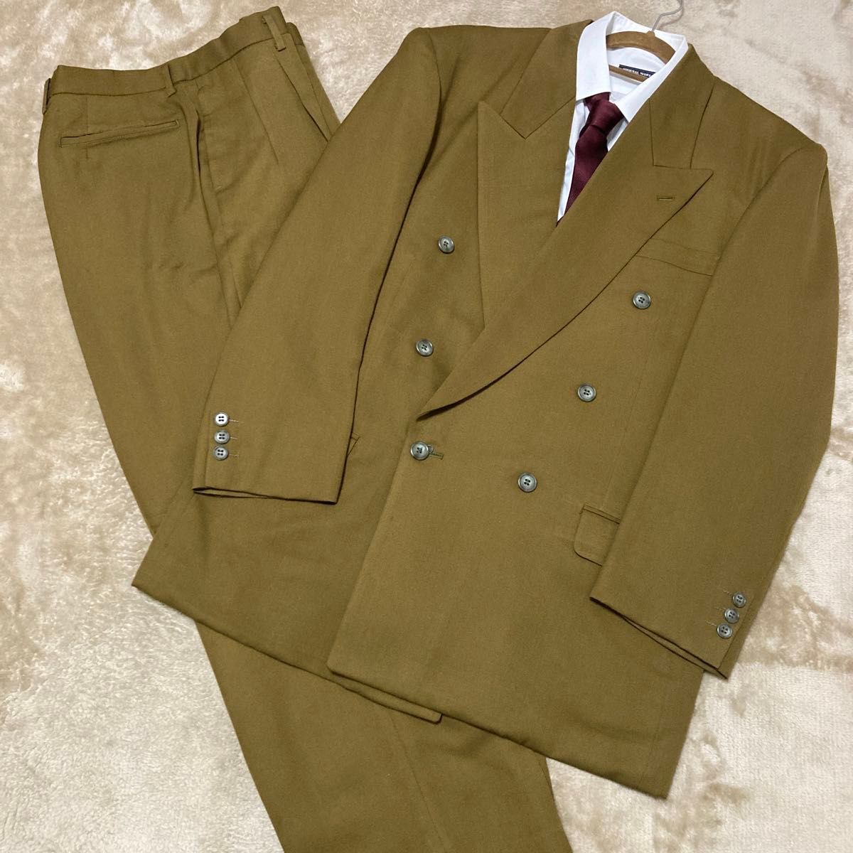 VINTAGE カラースーツ セットアップ ダブルジャケット スラックス 古着 スーツ vintage old
