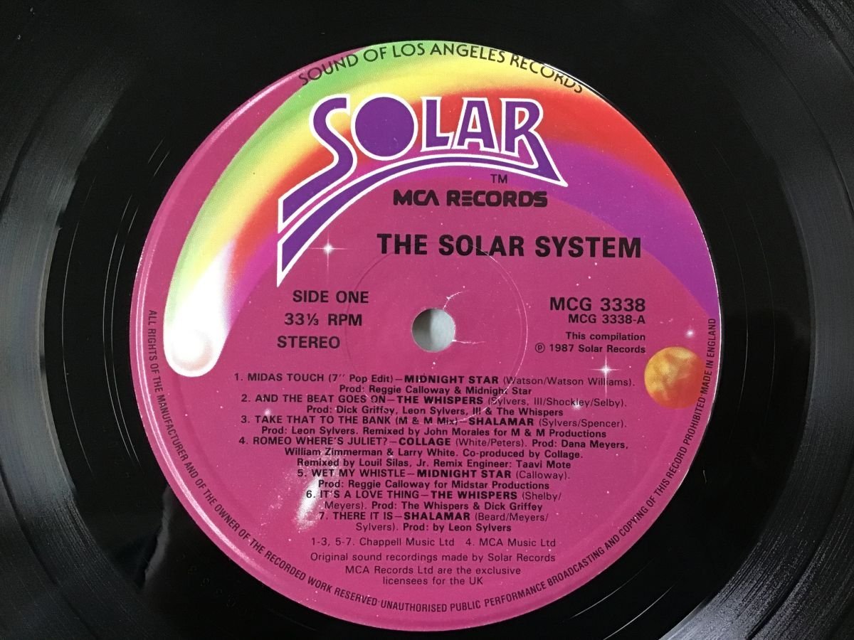 LP / V.A(MIDNIGHT STAR/SHALAMAR) / THE SOLAR SYSTEM / UK盤 [2222RR]_画像3