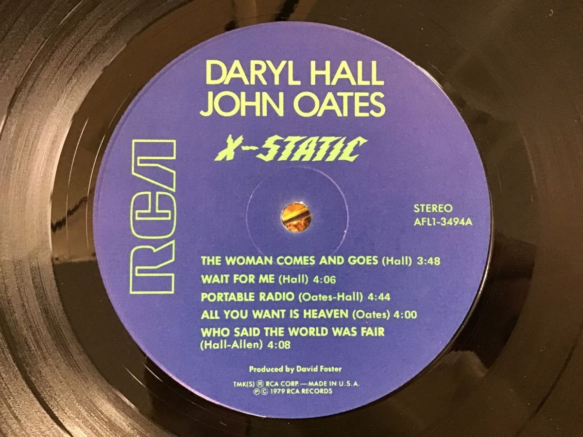 LP / DARYL HALL & JOHN OATES / X-STATIC / US盤/シュリンク [3001RR]_画像3