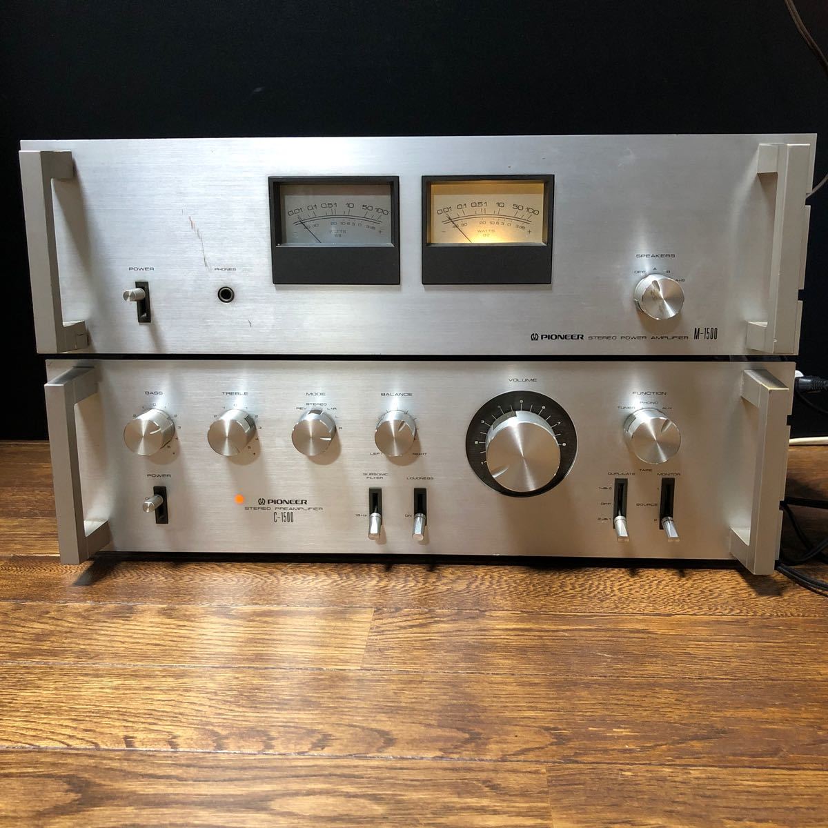 Pioneer M-1500 C-1500 現状渡しジャンク品　パイオニア　パワーアンプ　プリアンプ_画像1