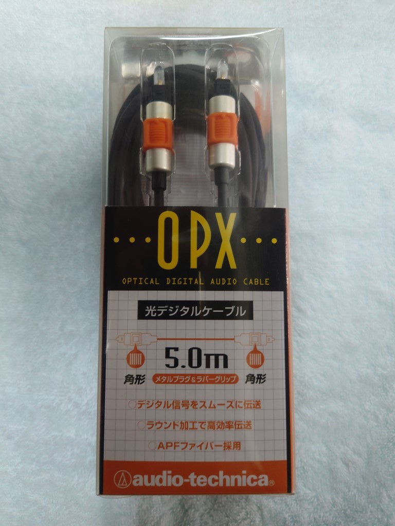 AT-OPX1 5m　オーディオテクニカ　光デジタルケーブル　角形光端子_画像1