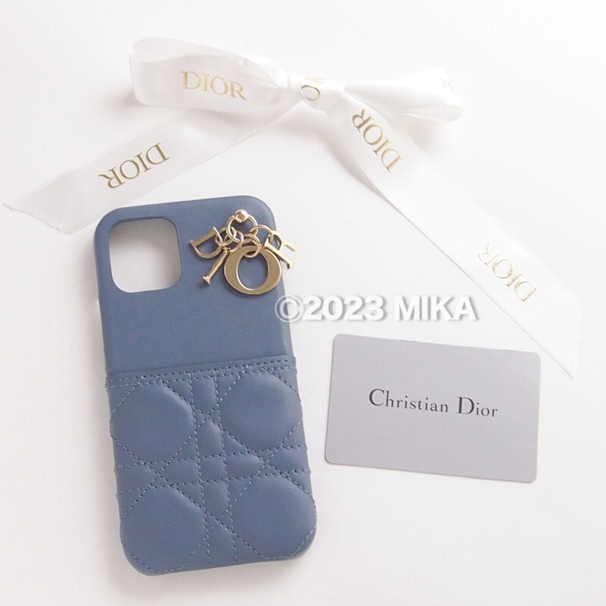 極美品 LADY DIOR IPHONE 12 12 PRO ケース ブルー dior iPhone 