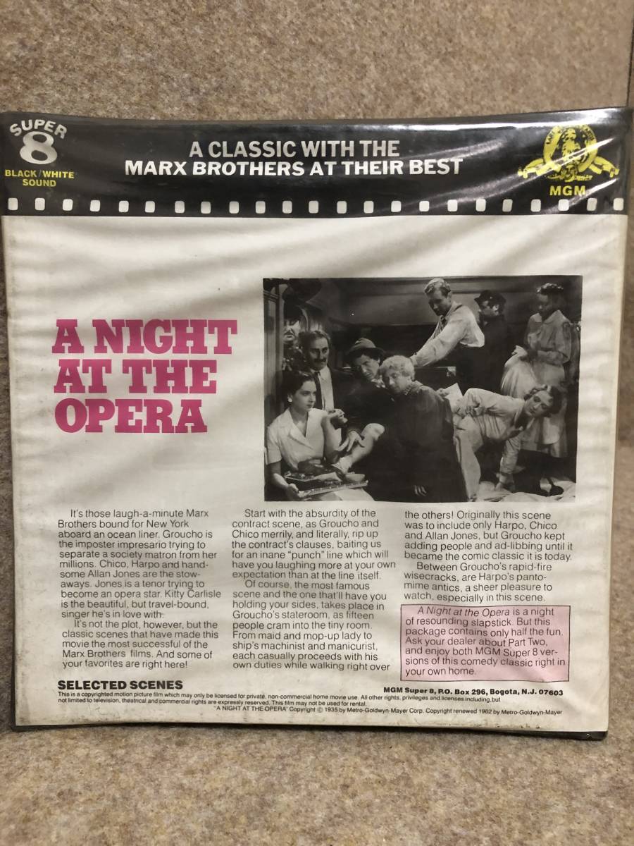 「A NIGHT AT THE OPERA」 8㎜film THE MARX BROTHERS super8（Unopened）未開封 「オペラは踊る」（前後編2本） 8mmフィルム 洋画 現状渡_画像7