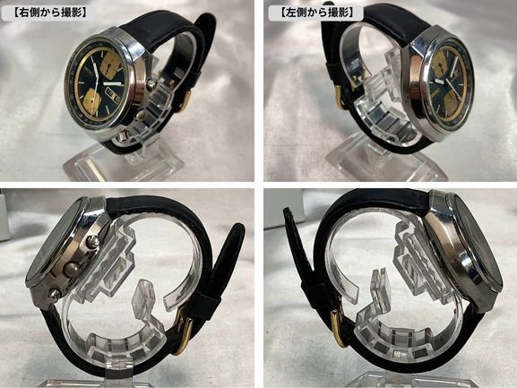 【可動品】SEIKO セイコー クロノグラフ オートマチック デイデイド 腕時計 ベゼル・文字盤/ブラック 6138-8030_画像5
