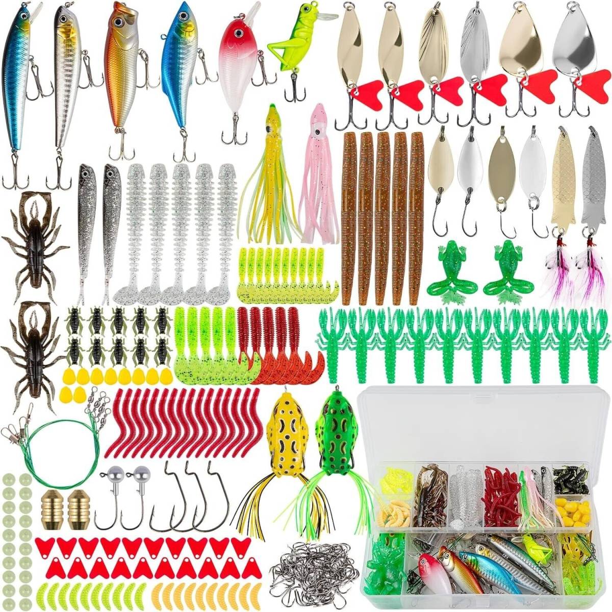 Fishing Lures Kit Freshwater Fishing Tackle Kit for Bass Trout