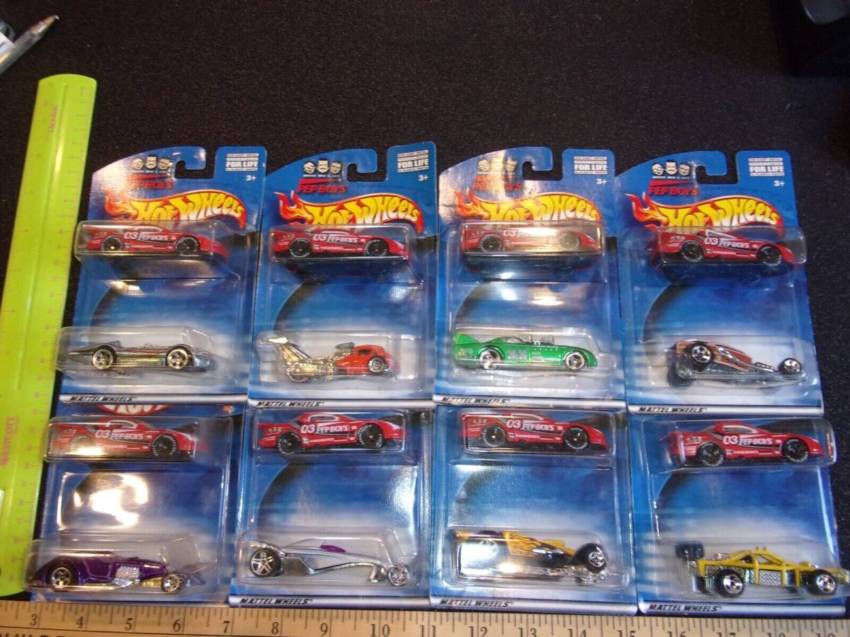 HOT WHEELS PEP BOYS COLLECTION LOT OF 16 CARS 8 2 CAR PACK MATTEL WHEELS RARE!! 海外 即決