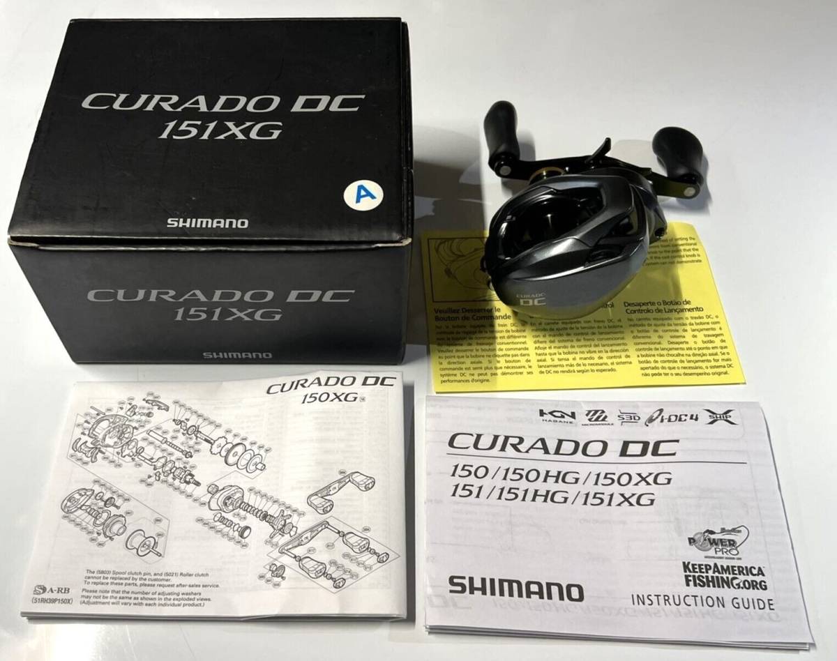一番人気】 SHIMANO CURADO DC 151XG 8.5:1 Left Handed Baitcast Reel From USA  Used  海外 即決 