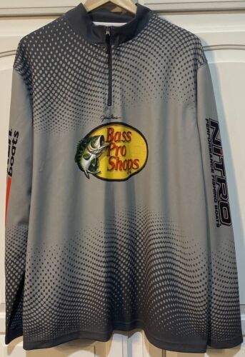 ショップニュース一覧 Bass Pro Shops Gray 1/4 Zip NITRO Performance Fishing Boats  Pullover Shirt 2XL 海外 即決