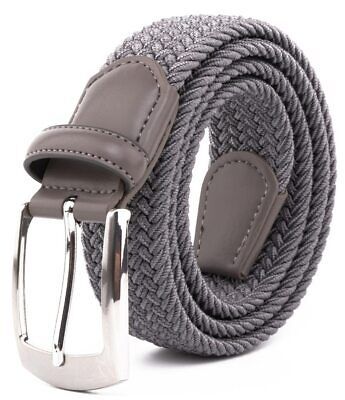 Canvas Elastic Fabric Woven Stretch Braided Belts for Men Women Junior with M... 海外 即決