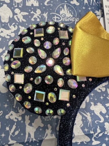 Disney World 50th Anniversary Minnie Jeweled Ears Headband with Rhinestones New 海外 即決