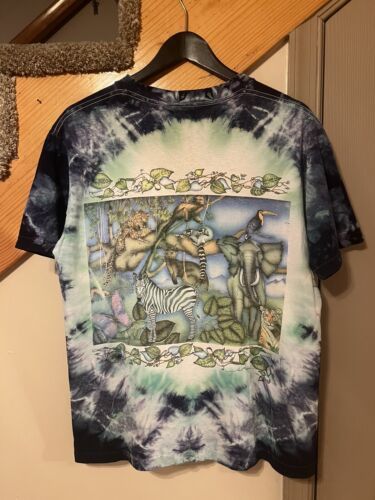 Vintage 90s Lisa Chapman Graphics Jungle Tie Dye T-ShirtSize M 海外 即決