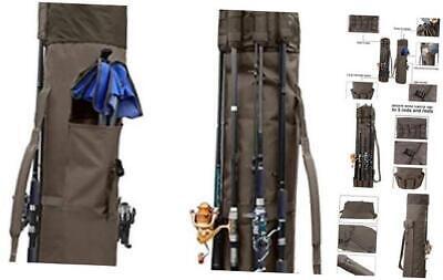 総合通販 Durable Canvas Fishing Rod & Reel Organizer Bag Travel Carry Case Bag-  Khaki 海外 即決