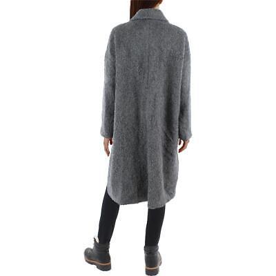 Eileen Fisher Womens Gray Alpaca Classic Midi Long Coat Outerwear M BHFO 7713 海外 即決