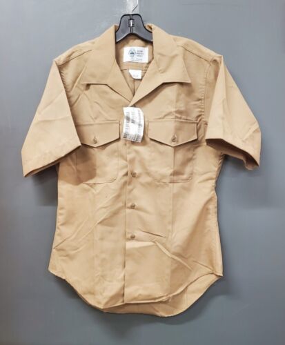 USMC Men’s Khaki Short Sleeve Charlie Blouse Private Sz 15-1/2 海外 即決