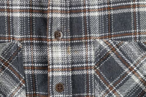 Vintage 90s Streetwear Mens Medium Faded Heavyweight Flannel Button Shirt Plaid 海外 即決