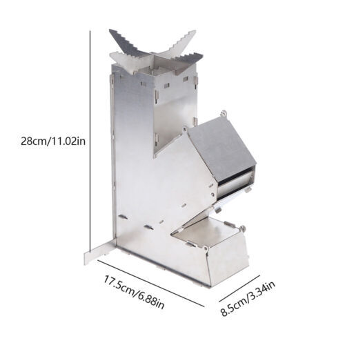 Outdoor Camping Stove Lightweight Stainless Wood Burning Rocket Stove Foldable 海外 即決