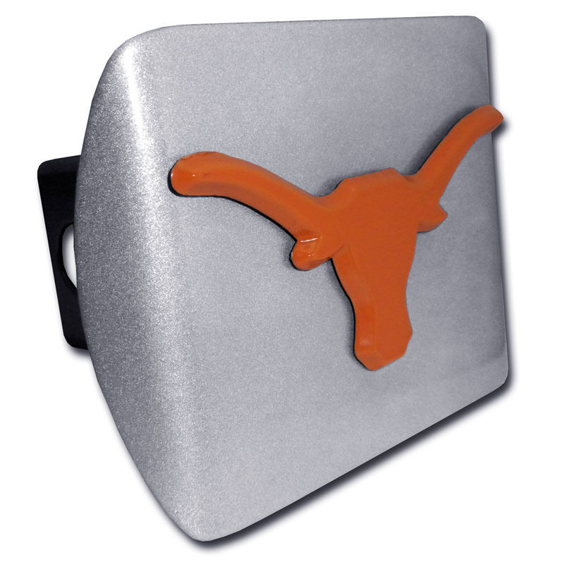 university of texas longhorn orange logo brushed trailer hitch cover made in usa 海外 即決