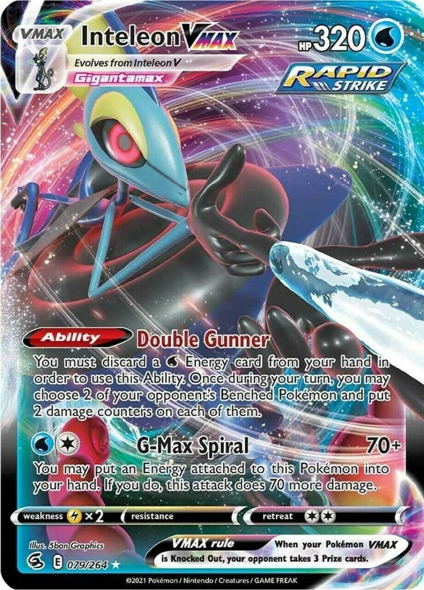 Inteleon VMAX 079/264 ポケモン TCG: Fusion Strike Ultra Rare Mint 海外 即決