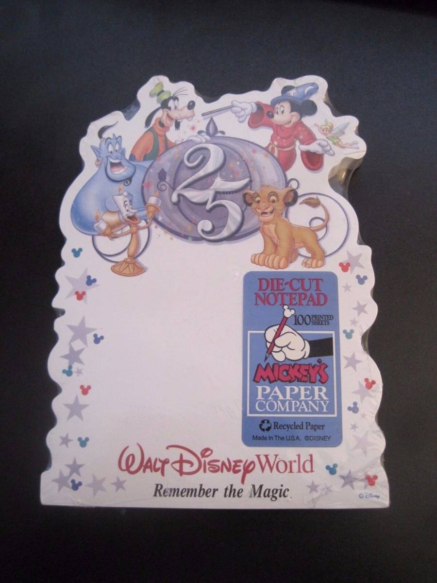 Disney 25th Anniversary Note Pad - $15.95 海外 即決