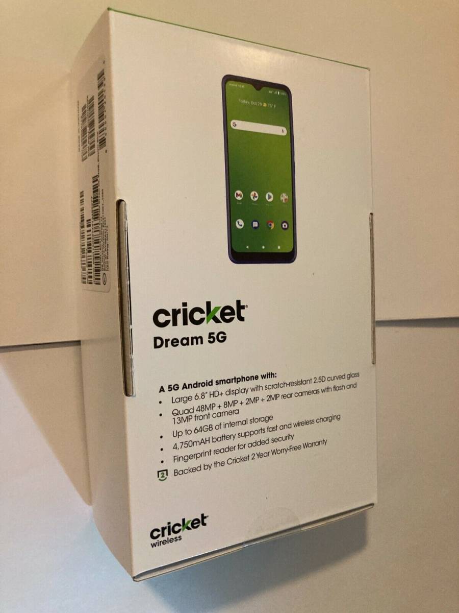 CRICKET LOCKED Blue Dream 5G ANDROID Smartphone 6.8" 64 GB 4750 mAH BRAND NEW 海外 即決