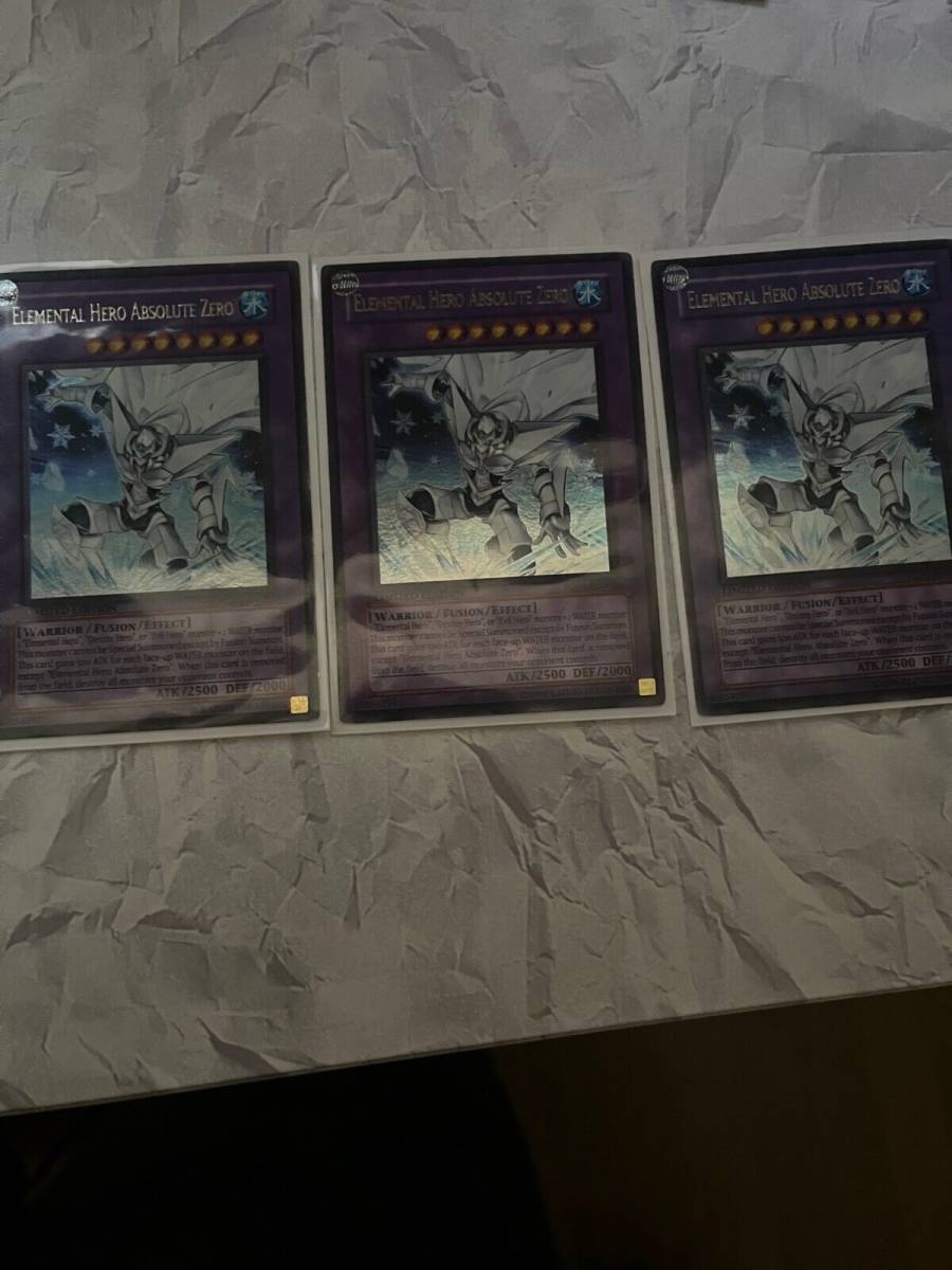 YuGiOh Elemental Hero Absolute Zero 3X YG04 Limited edition Ultra NM/LP 海外 即決