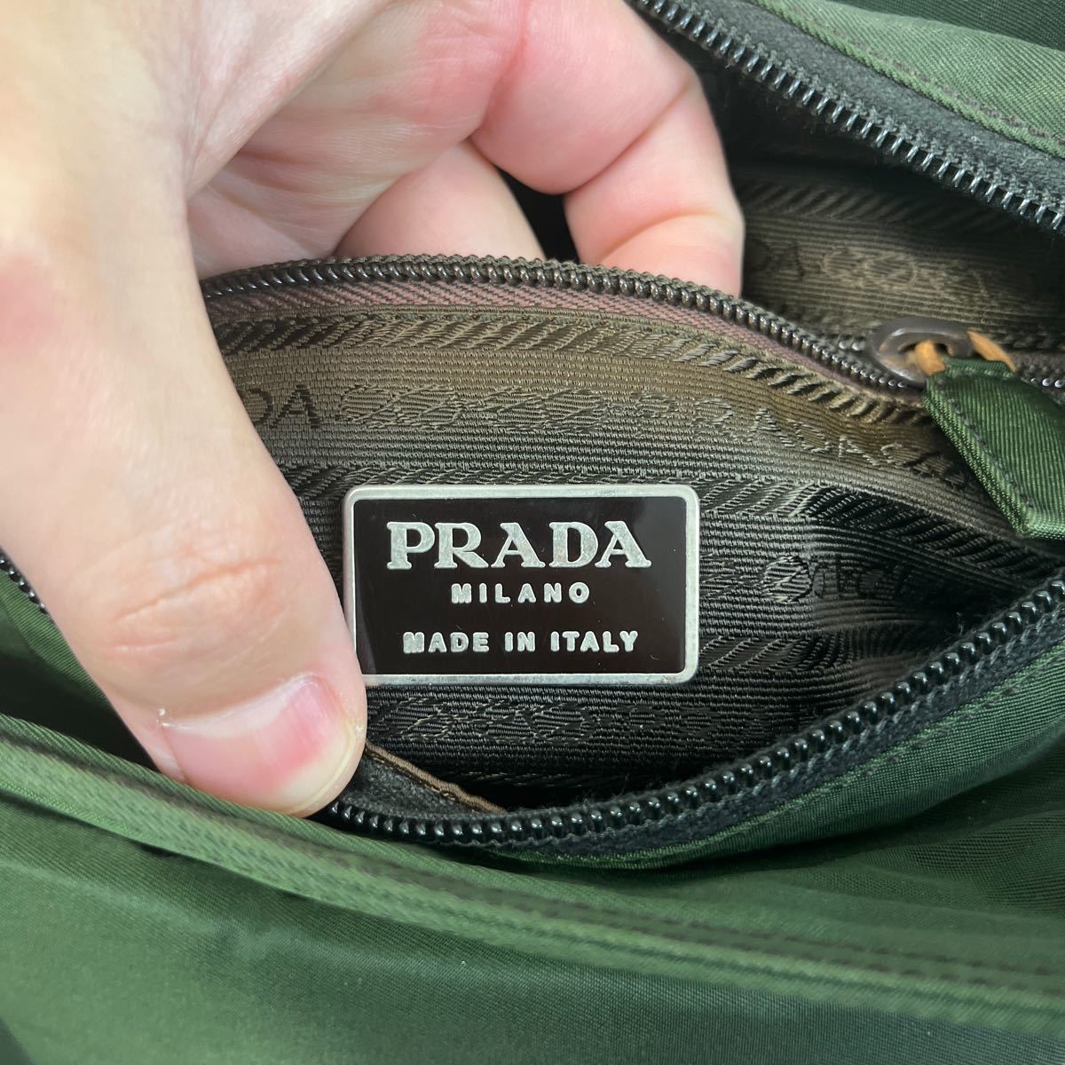 ♪PRADA プラダ トートバッグ ナイロン カーキ_画像6