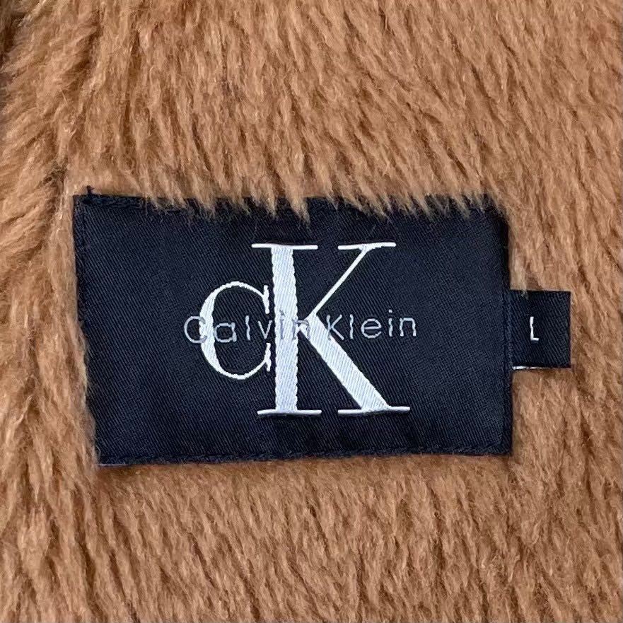 極美品!!! カルバンクライン『王者の嗜み』Calvin Klein ムートンコート L ボア ロング丈◎ モコモコ◎ オシャレ◎ 極暖◎ ブラウン 春 F_画像8