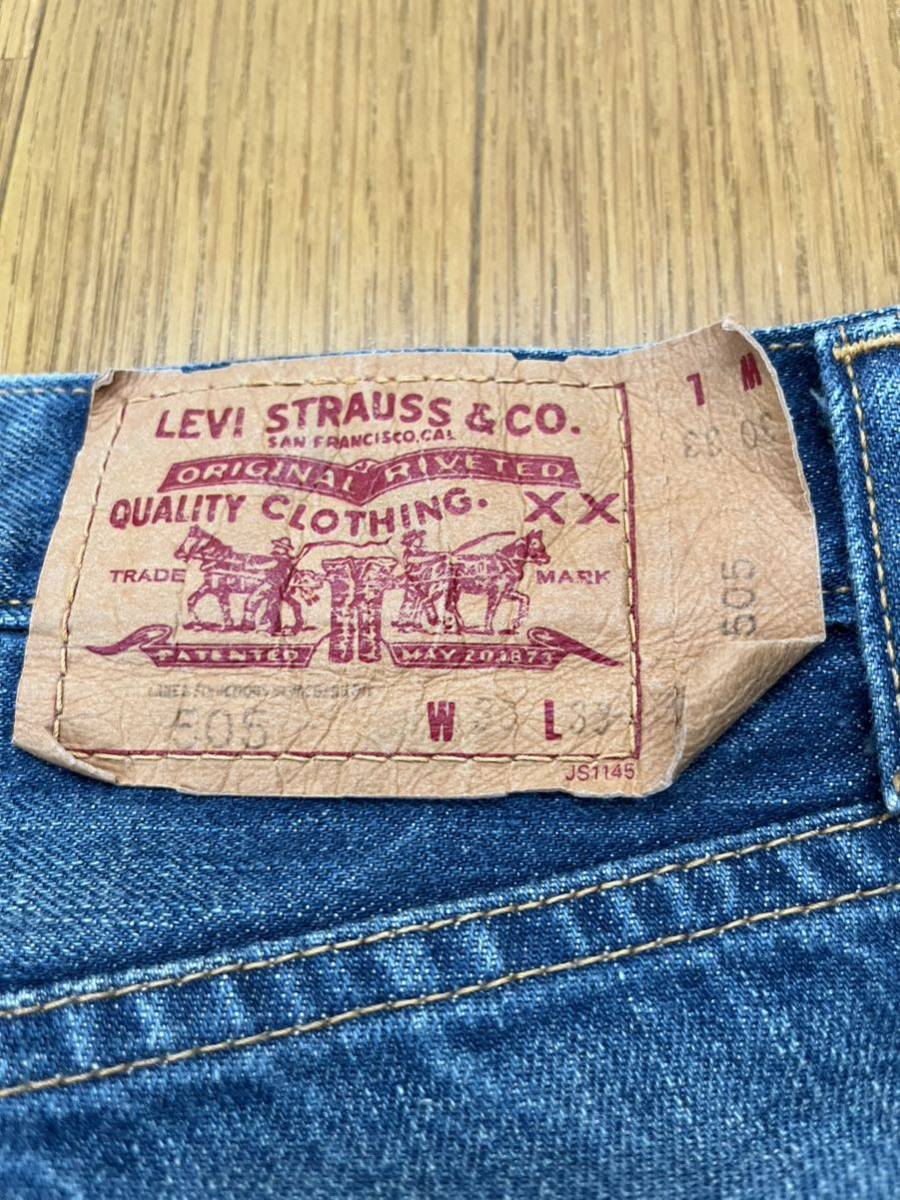 【雰囲気◎】LEVI’S 505 デニム 30インチ リーバイス デニムパンツ ジーンズ インディゴ ペンキ 赤耳送料無料 古着 美中古 復刻 日本製_画像5