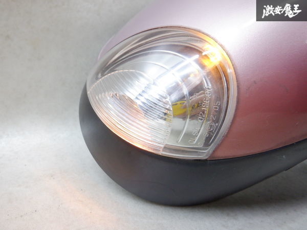  Suzuki original HE22S Alto Lapin side mirror door mirror right right side driver`s seat side winker attaching 7 pin pink series shelves 2O24