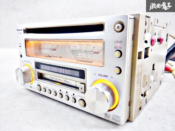 【希少！】Panasonic パナソニック 汎用 CDデッキ CDプレイヤー MDデッキ MDプレイヤー 2DIN CQ-VX5500D 棚2J21_画像1